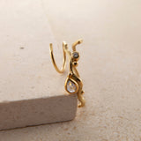 Tallulah Medium 18K & 22K Guld Hoops m. Diamant & Safir