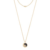 Yin Yang Large 18K Gold Necklace w. Lab-Grown Diamonds