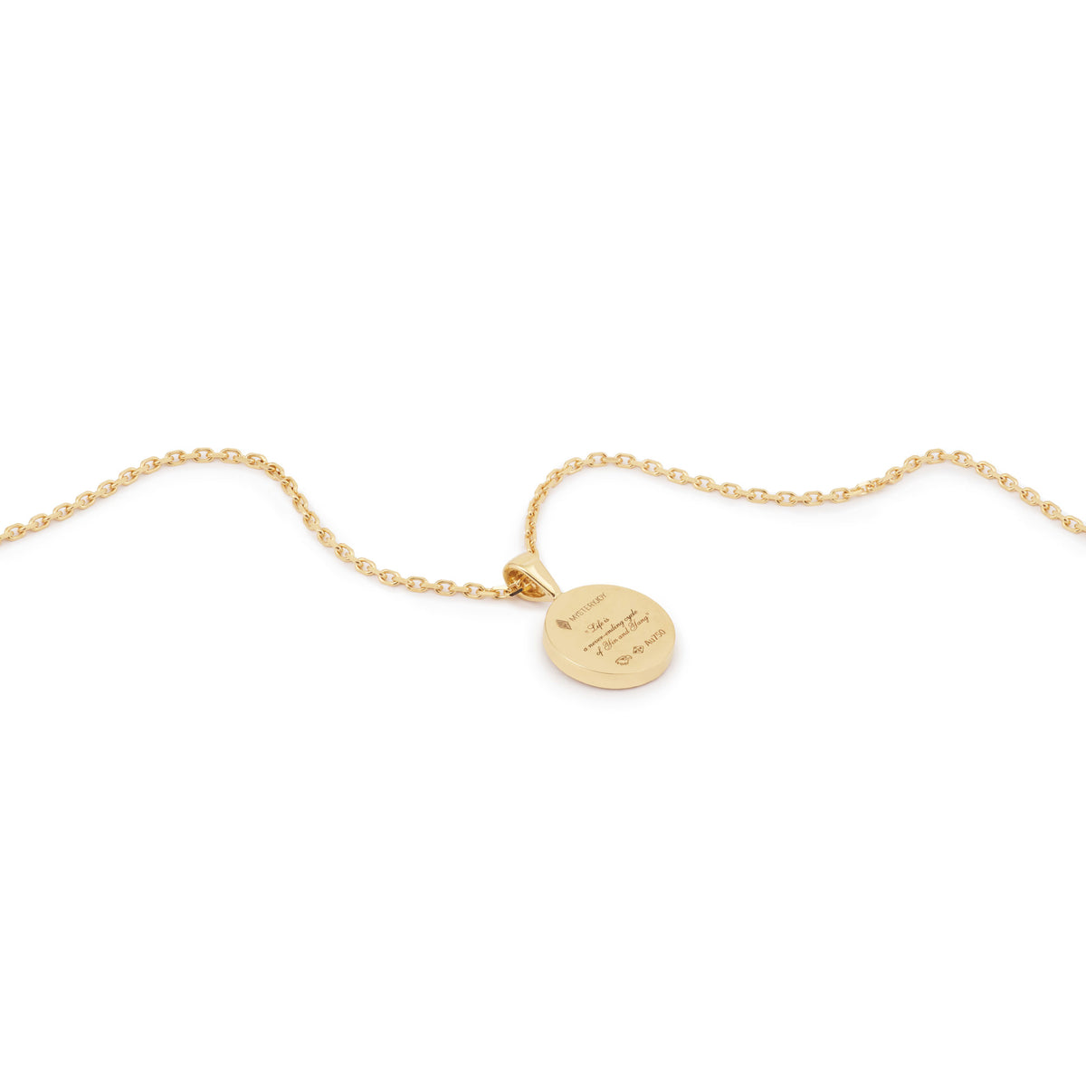 Yin Yang Small 18K Gold Necklace w. Lab-Grown Diamonds