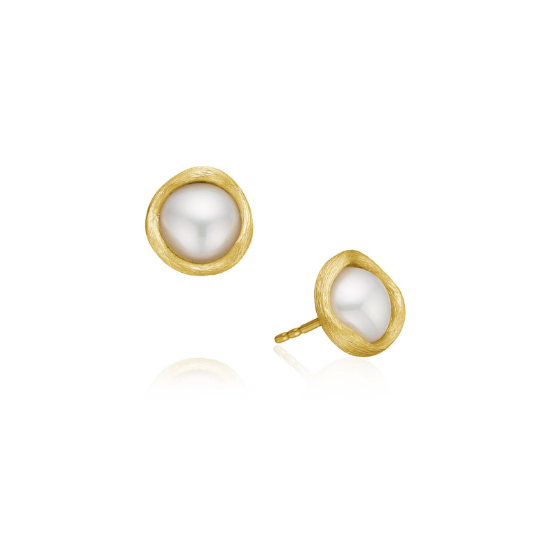 Vega Small 18K Gold Stud w. Pearl