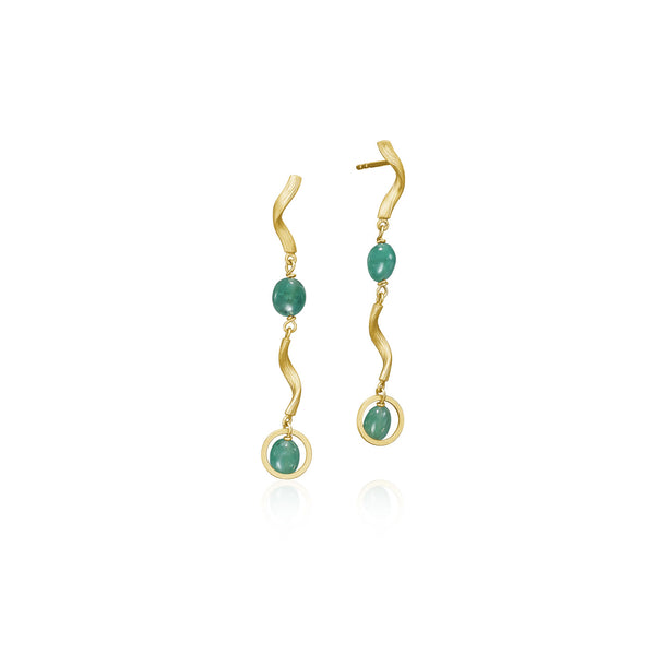 Vega Emerald Short 18K Gold Earring