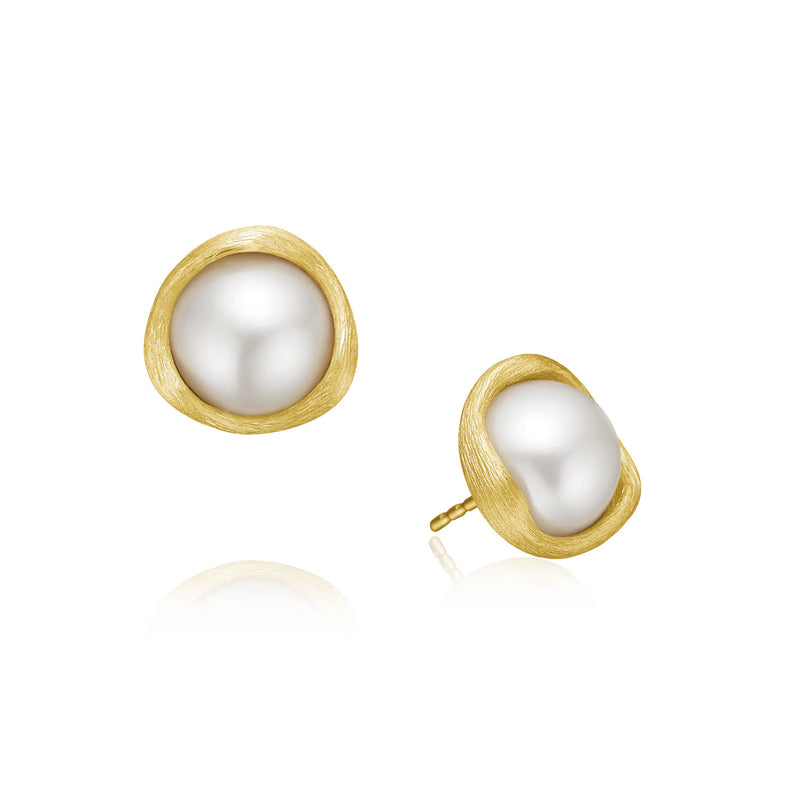 Vega Large 18K Gold Stud w. Pearl