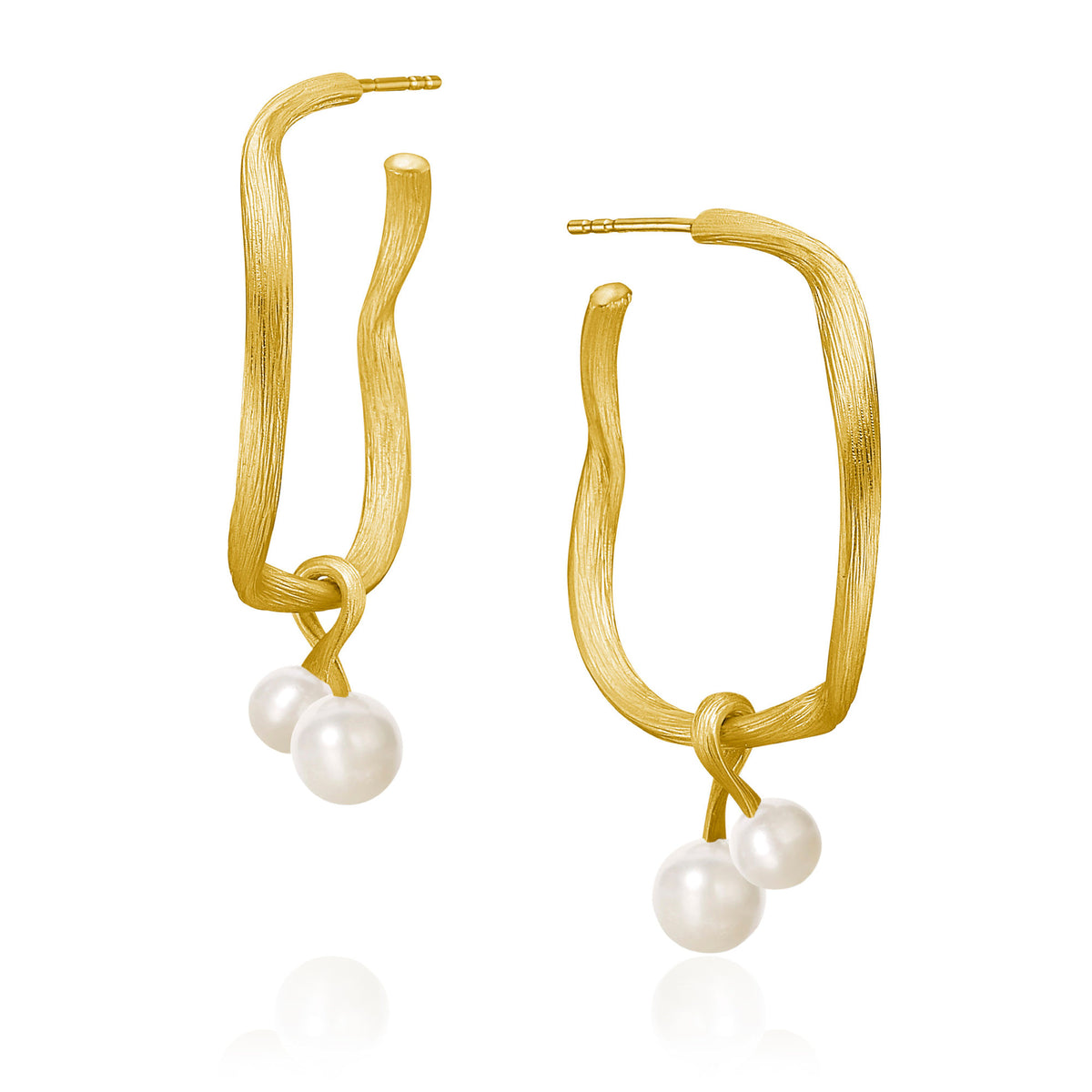 VEGA 18K Gold Ohrring-Pendants w. Perlen