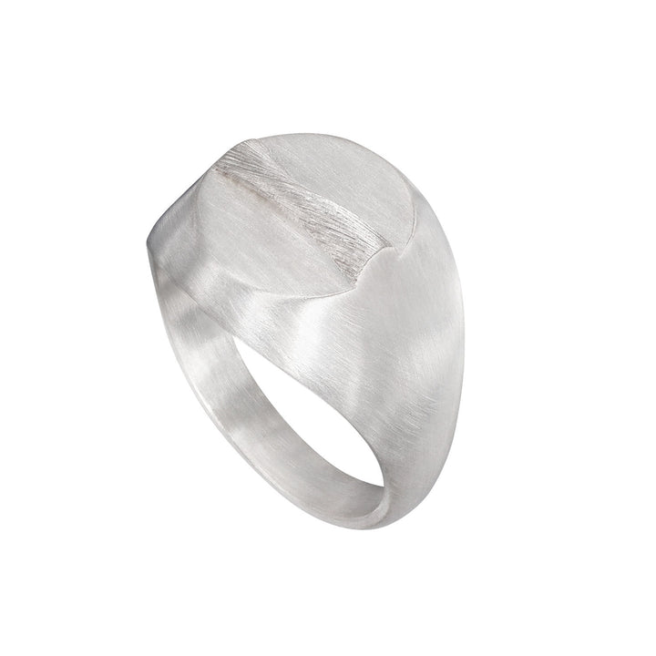 Vega Relief Silver Signet Ring