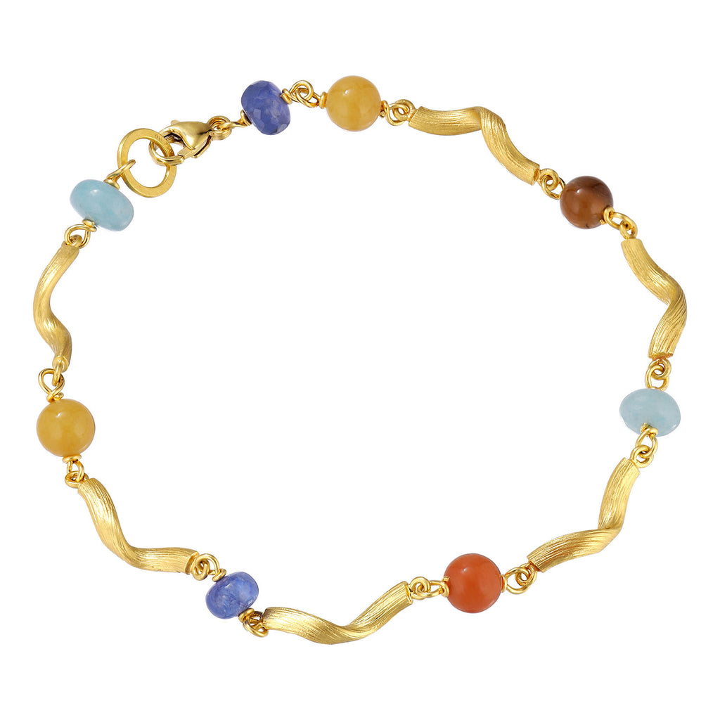 Vega Palette 18K Gold Bracelet w. Tiger's Eye