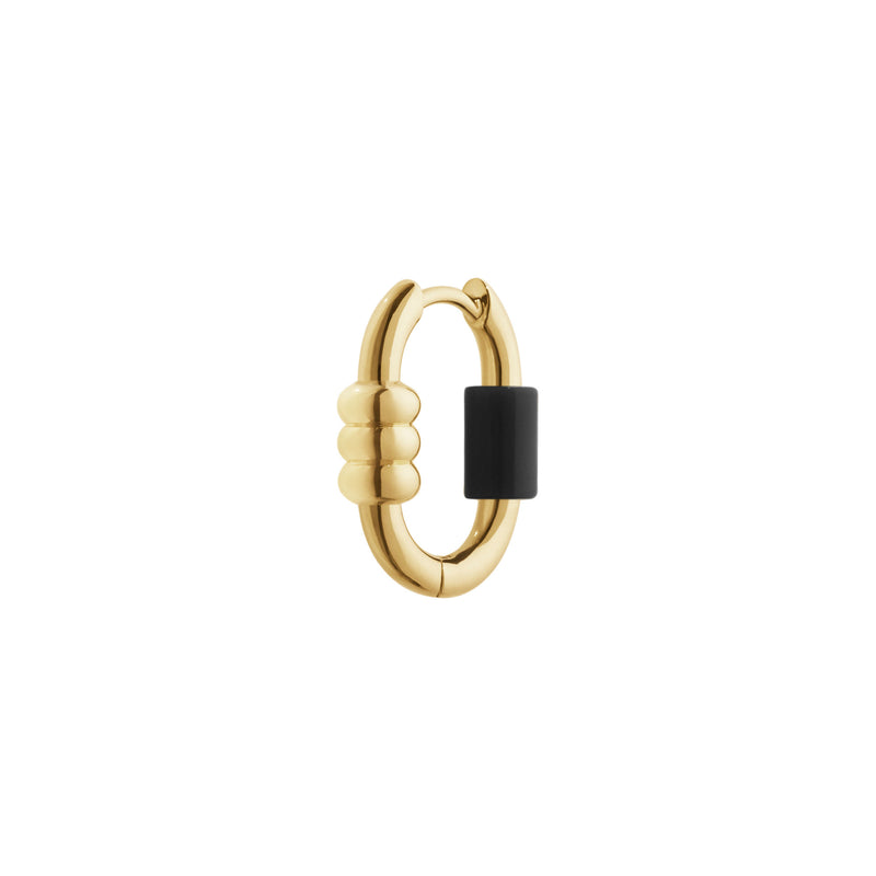 Vertigo 12 Black 14K Gold Earring