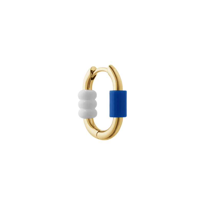 Vertigo 12 Blue & White 14K Gold Earring