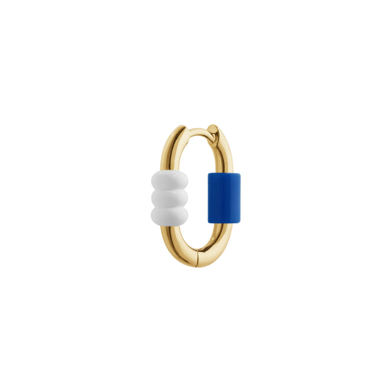 Vertigo 12 Blue & White 14K Gold Earring