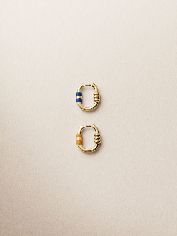 Vertigo 12 Orange Stripe 14K Guld Ørering