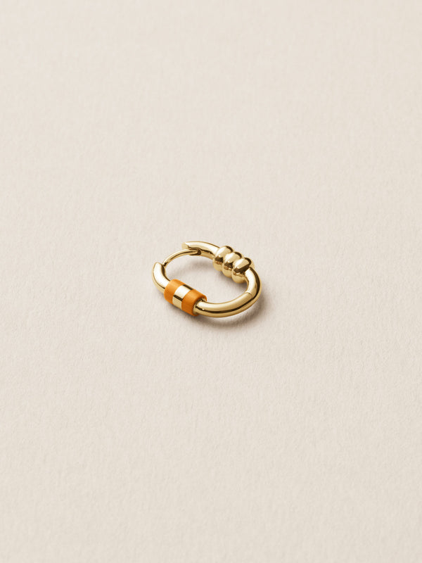 Vertigo 12 Orange Stripe 14K Guld Ørering