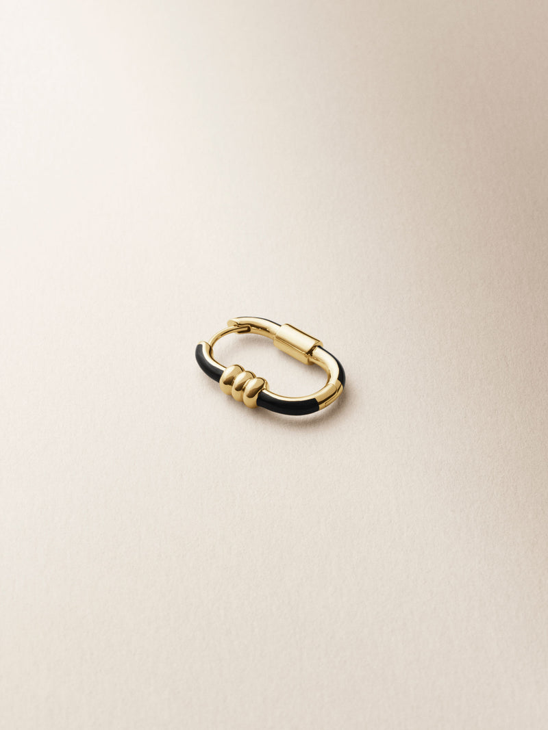 Vertigo 16 Black 14K Gold Earring