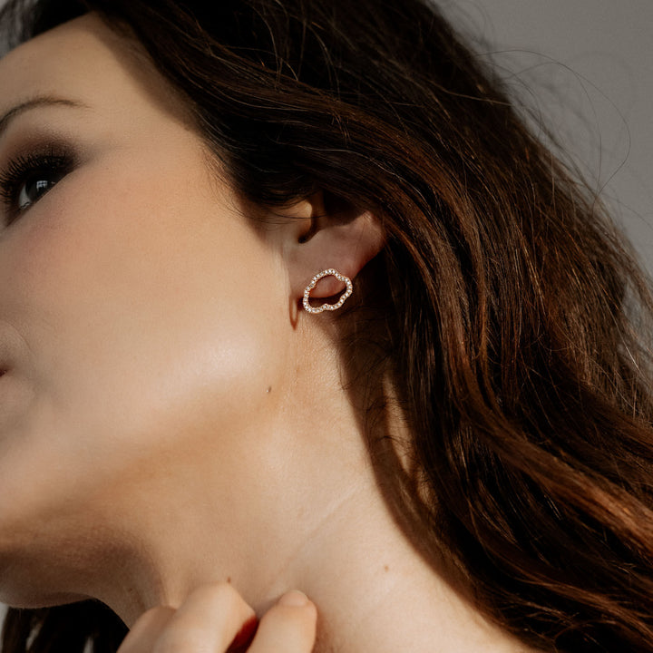 Golden Cloud 18K Rosegold Studs w. Diamonds