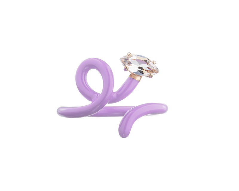 Baby Vine Tenrdil 9K vergoldeter violetter Ring m. Kristall