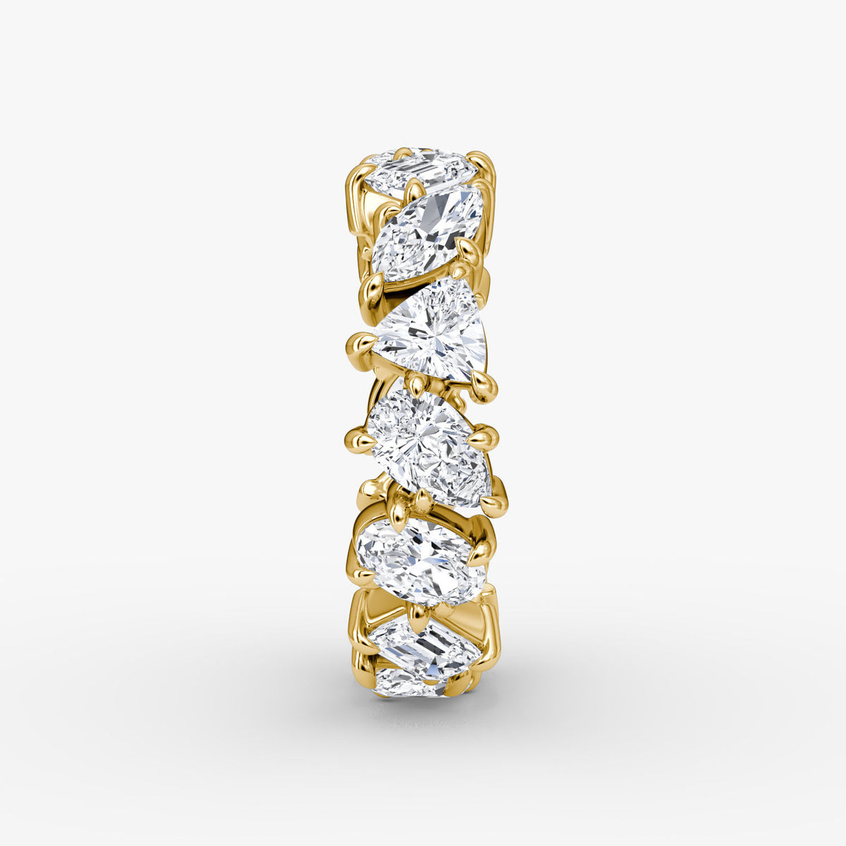 Shooting Star 18K Gold Eternity Ring w. Lab-Grown Diamonds