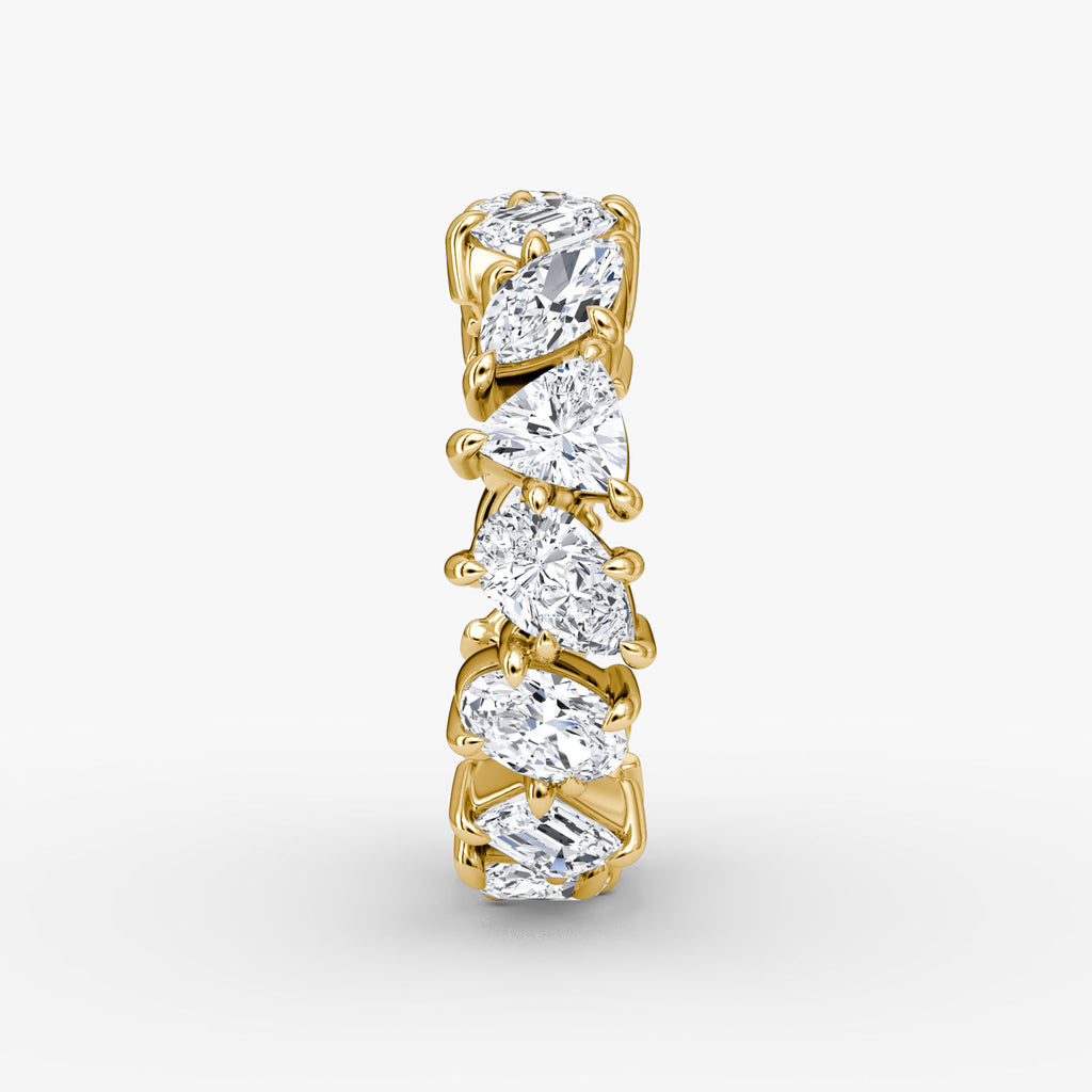 Shooting Star 18K Gold Eternity Ring w. Lab-Grown Diamonds