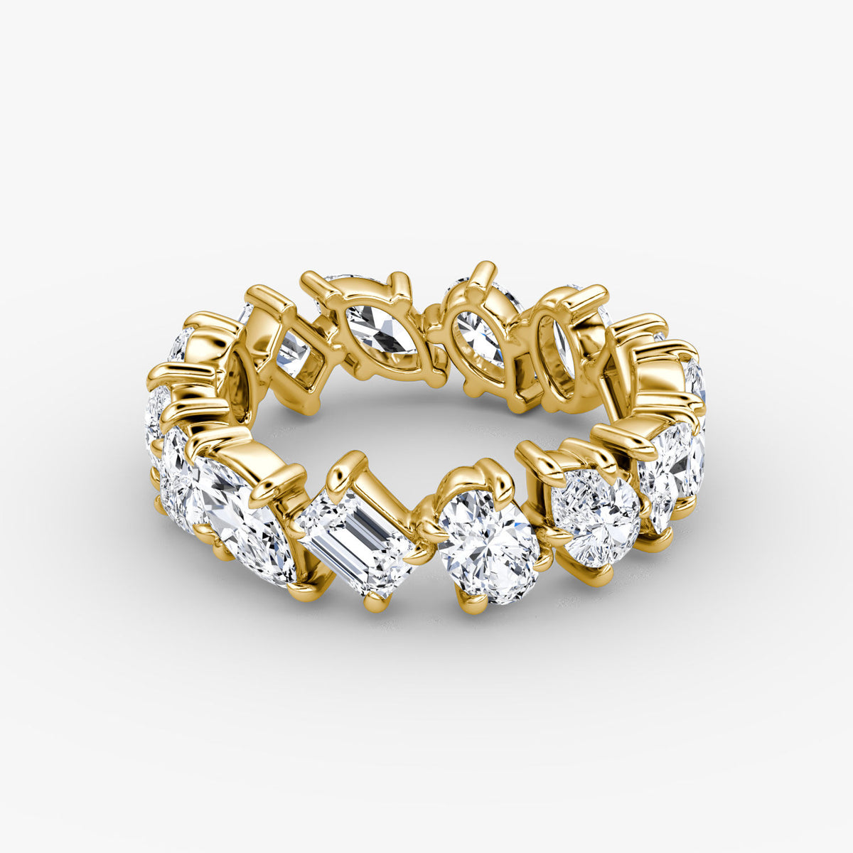 Shooting Star 18K Gold Eternity Ring w. Lab-Grown Diamonds