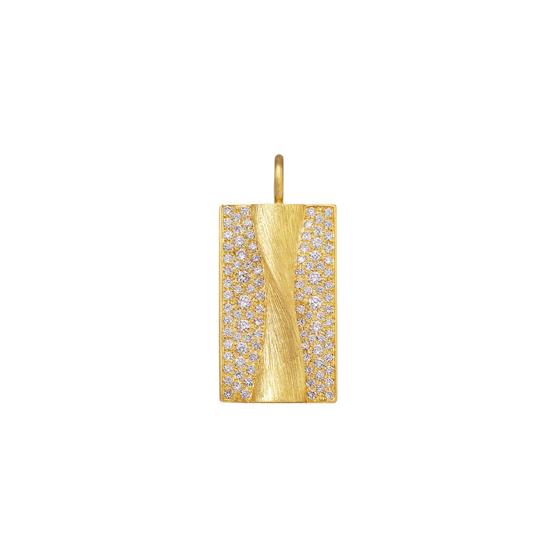 Vega Relief 18K Gold Pendant w. Diamonds