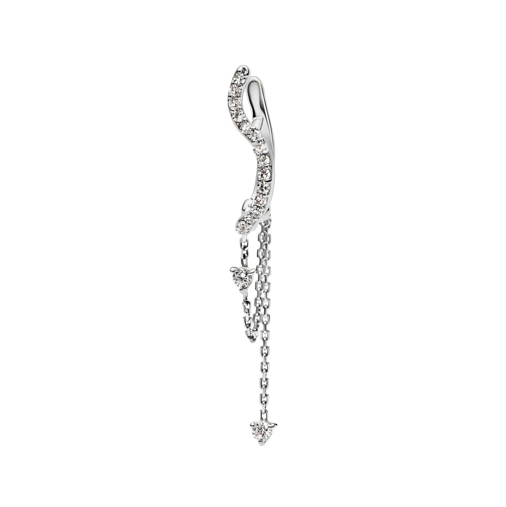 Versailles Drop 14K White Gold Huggie w. Lab-Grown Diamonds