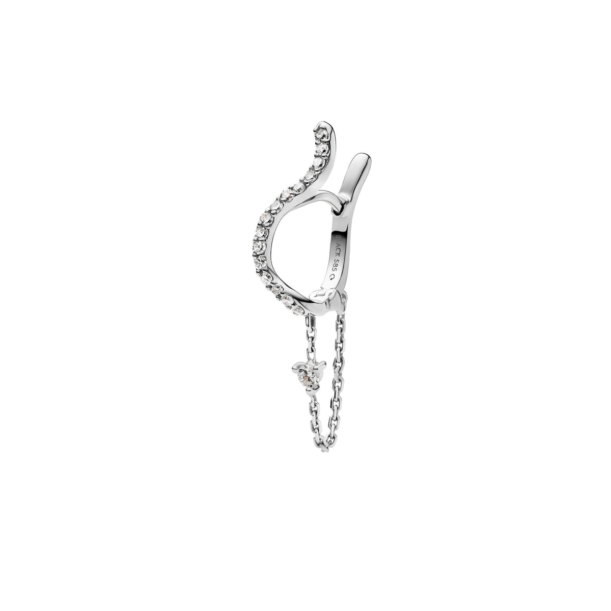 Versailles Drop 14K White Gold Huggie w. Lab-Grown Diamonds