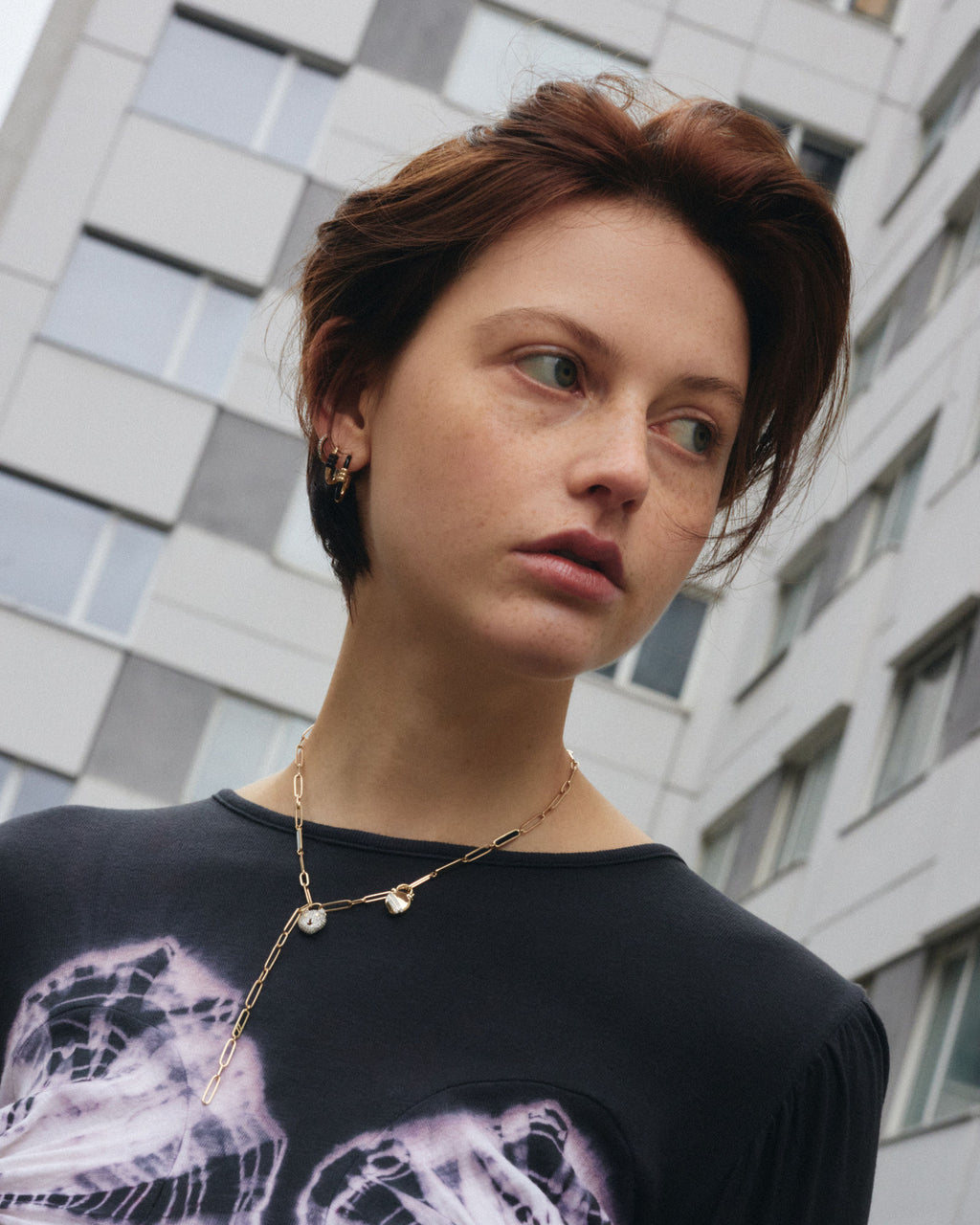 Schwindel 12 Black 14k Gold Ohrring