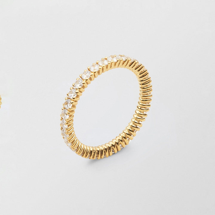 Bonnie Full Eternity 18K Gold Ring w. Diamonds