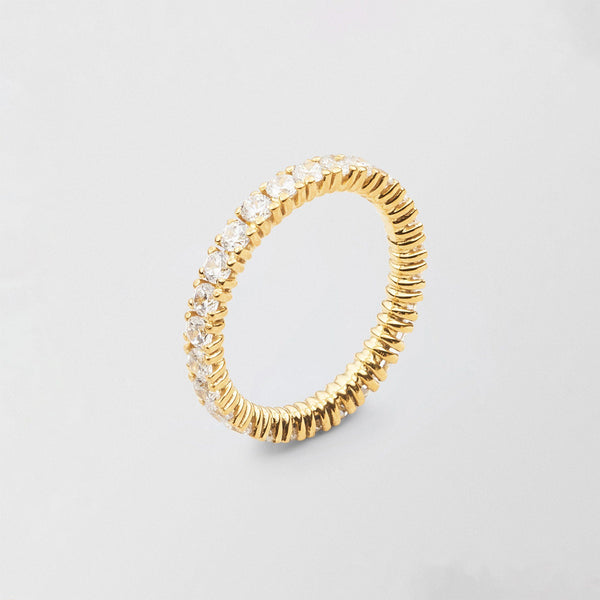Bonnie 18K Gold Full Eternity Ring w. Diamonds