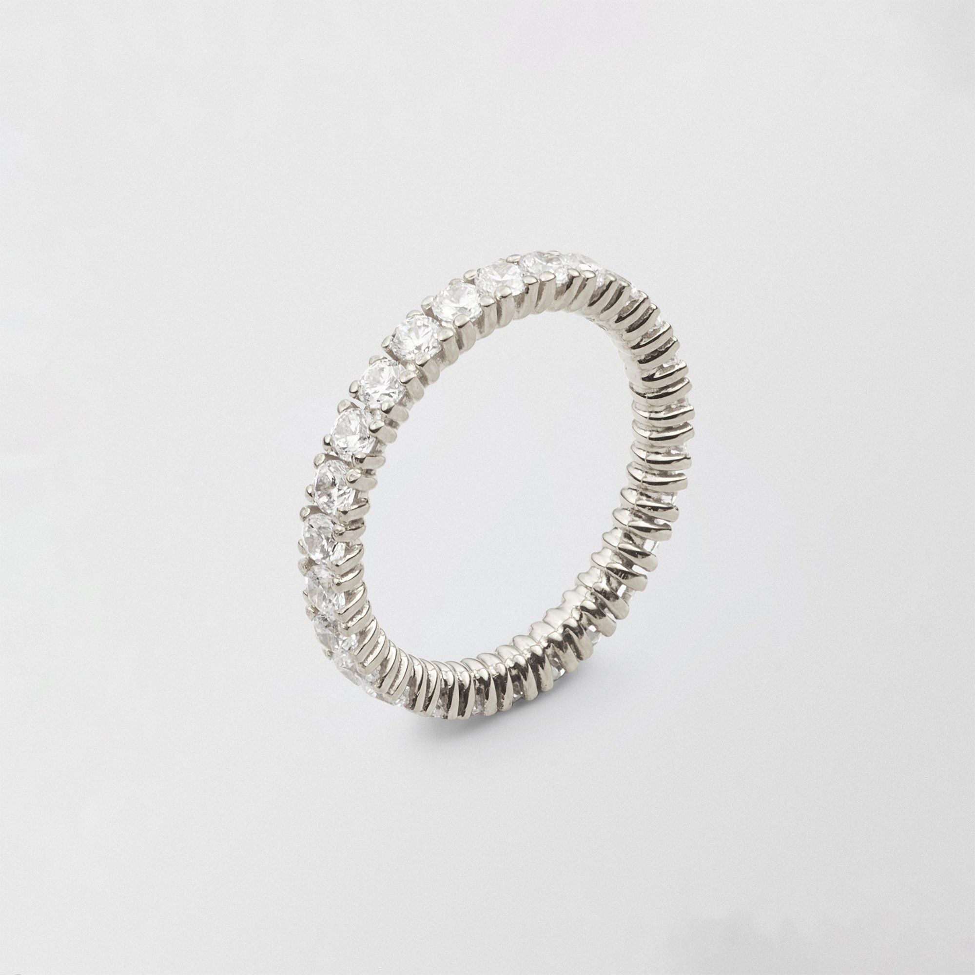 Bonnie 18K White Gold Full Eternity Ring w. Diamonds