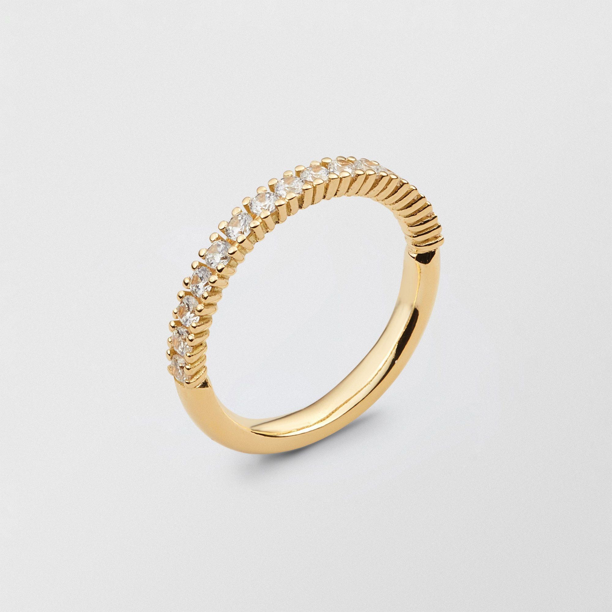 Bonnie Halv Alliance 18k Guld Ring m. Diamanter