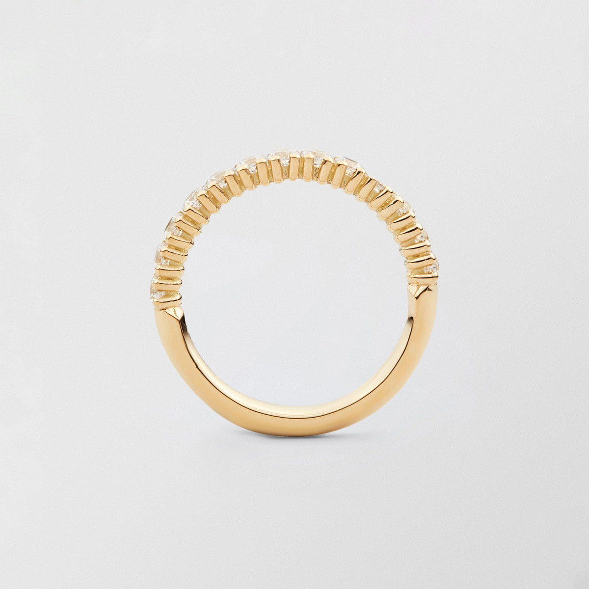 Bonnie 18K Gold Half Eternity Ring w. Diamonds