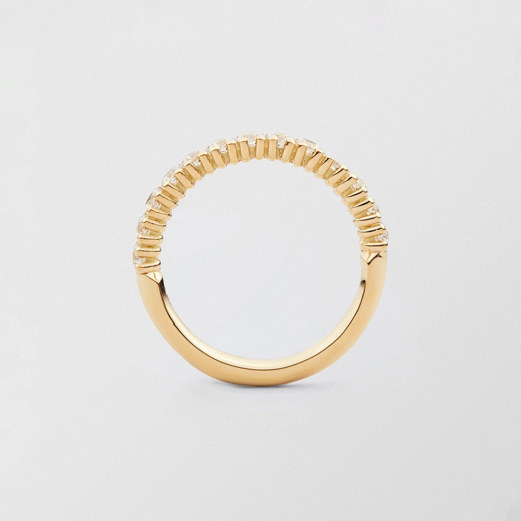 Bonnie 18K Guld Halv Alliance Ring m. Diamanter