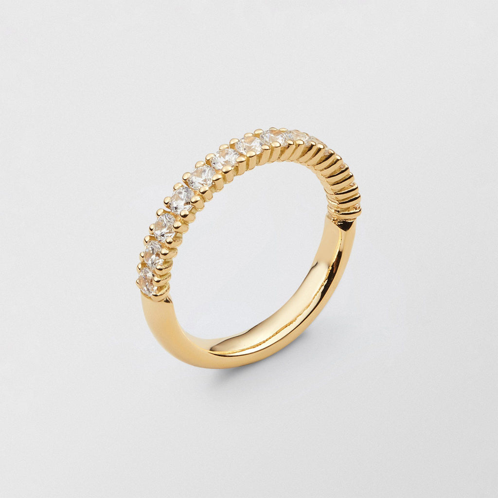 Bonnie 18K Guld Halv Alliance Ring m. Diamanter