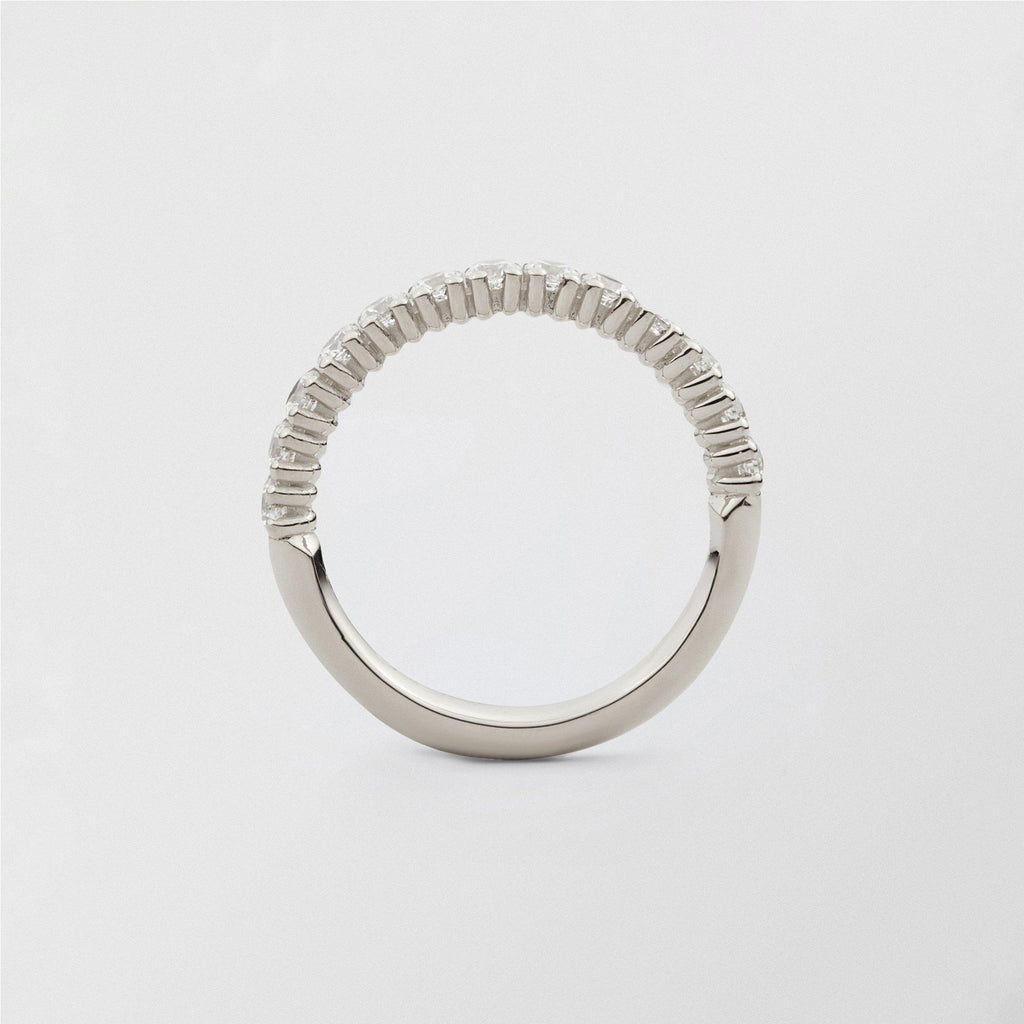 Bonnie 18K White Gold Half Eternity Ring w. Diamonds
