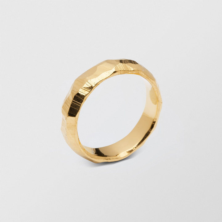 Mus Lav Plain 6 mm 18K Guld Ring