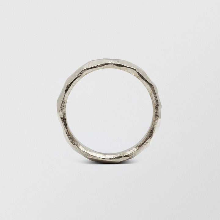Mus Lav Plain 6 mm 18K Hvidguld Ring