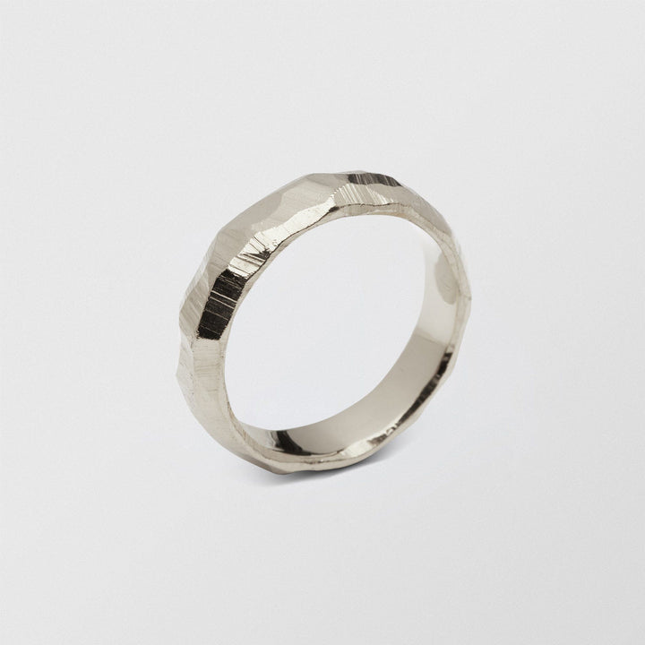 Mus Lav Plain 6 mm 18K Hvidguld Ring