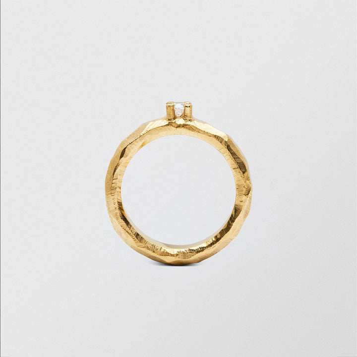 Mus Solitaire 0,15 ct 18K Guld Ring m. Diamant