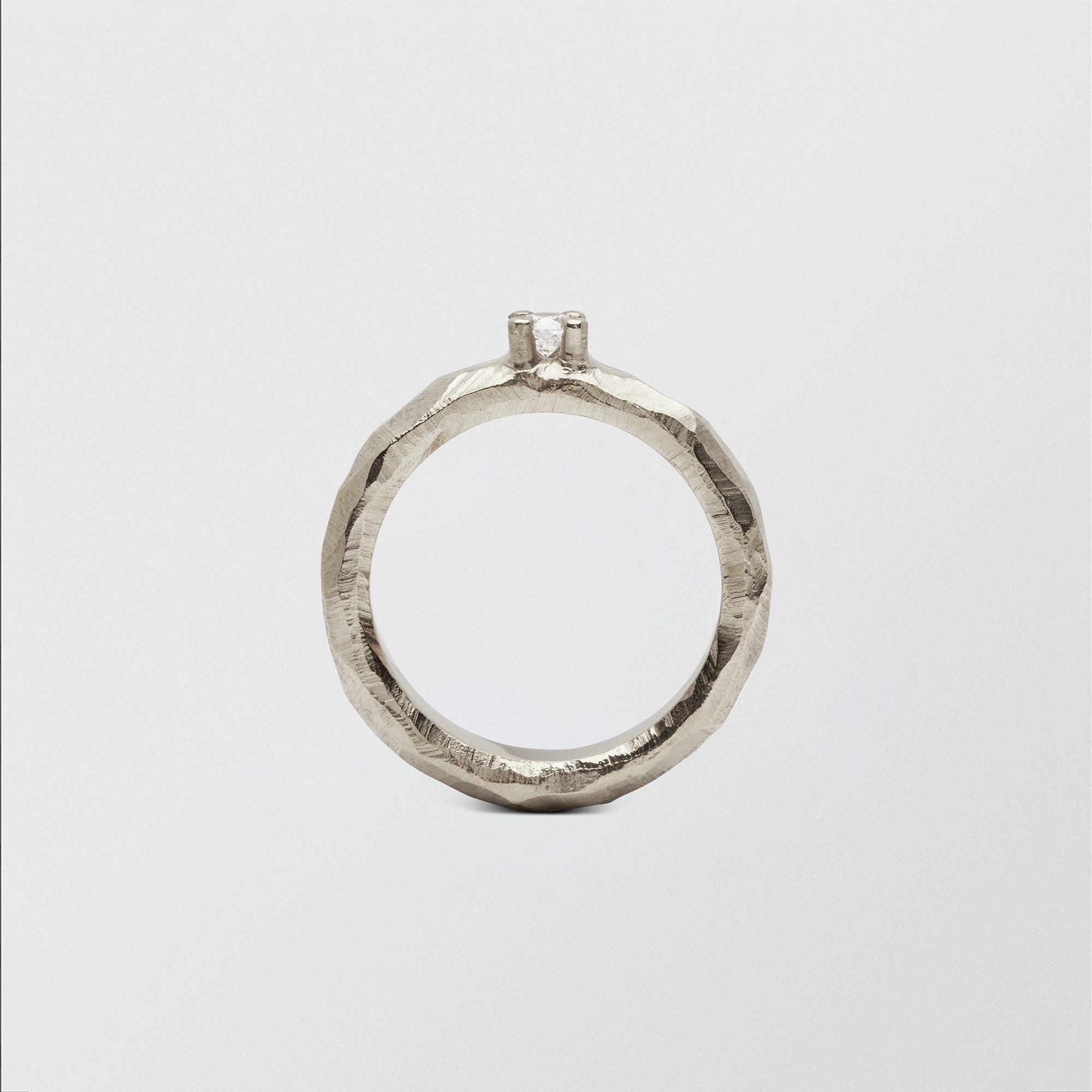 Mouse Solitaire 0.15ct 18K Whitegold Ring w. Diamond