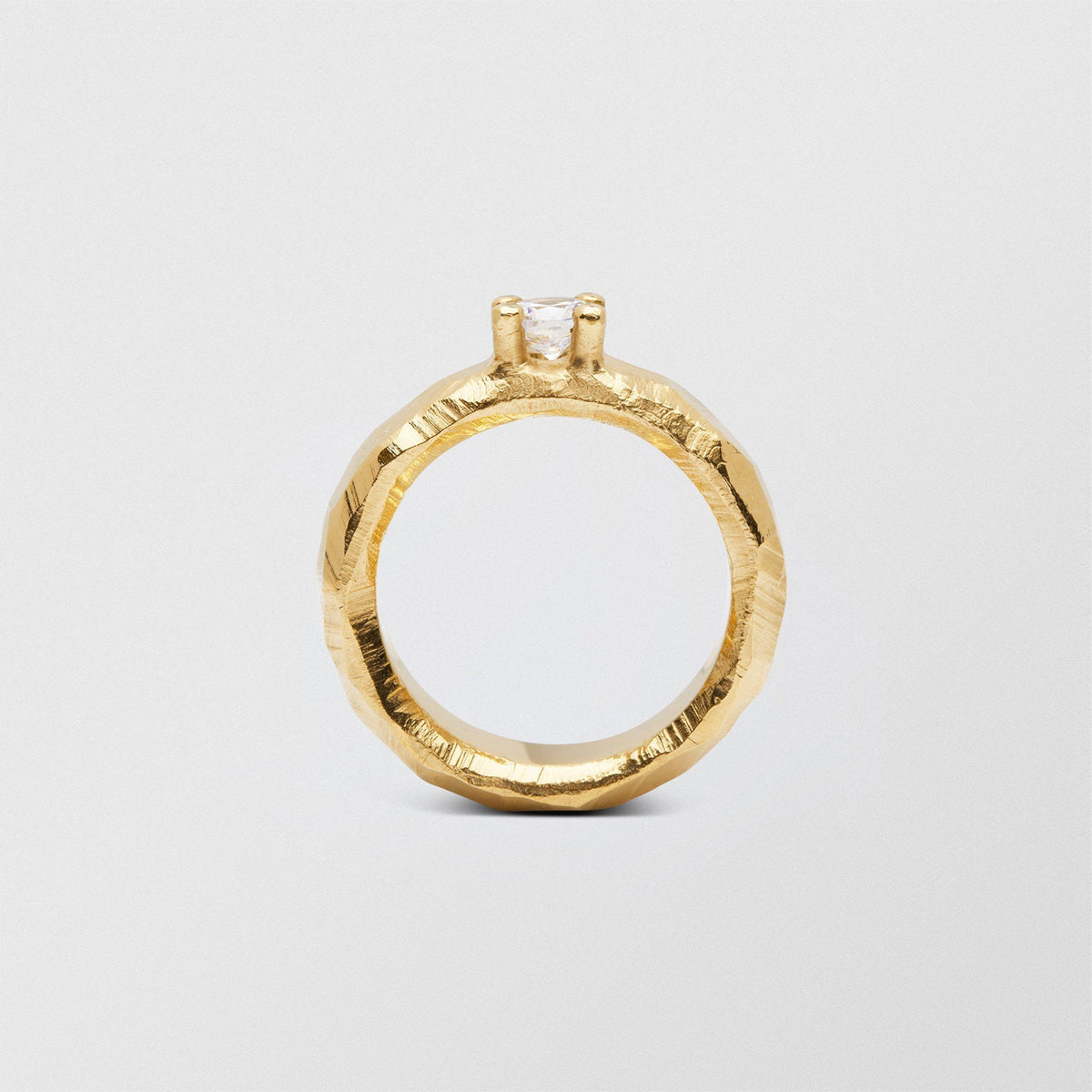 Mouse Solitaire 0.40ct 18K Gold Ring w. Diamond