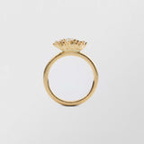 Frosty Halo 18K Gold Ring w. 12 Diamonds