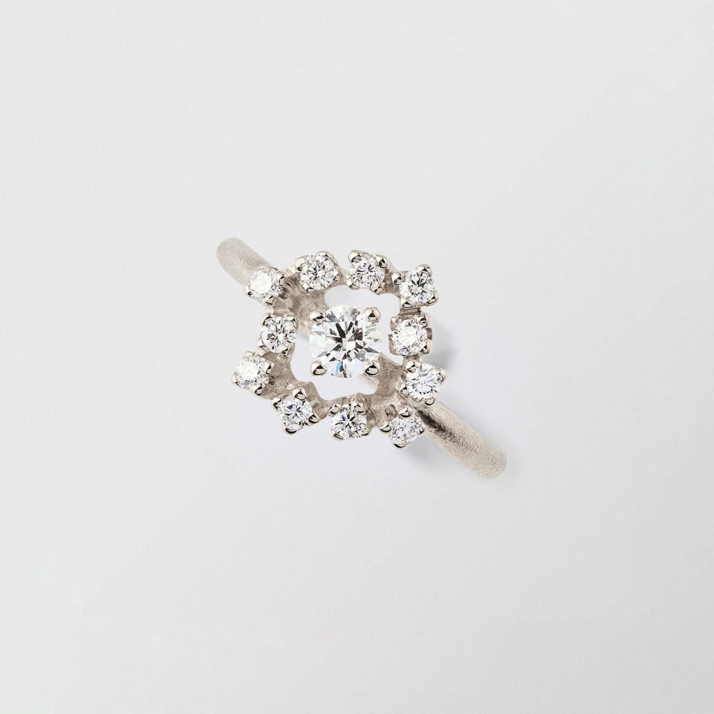 Frosty Halo 18K Whitegold Ring w. 12 Diamonds