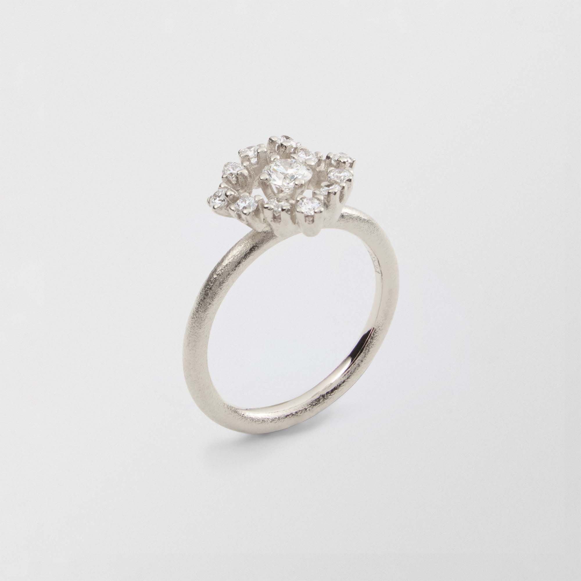 Frosty Halo 18K Whitegold Ring w. 12 Diamonds