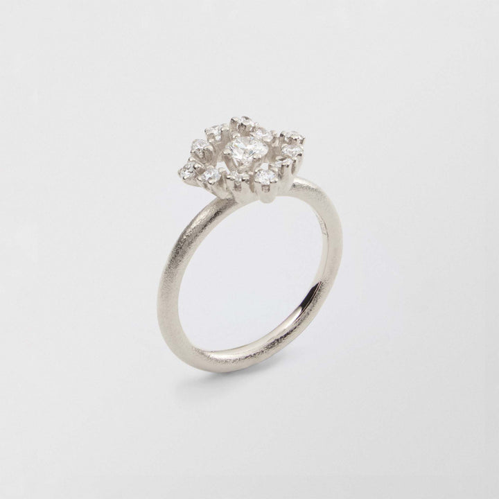 Frosty Halo 18K Whitegold Ring w. 12 Diamonds