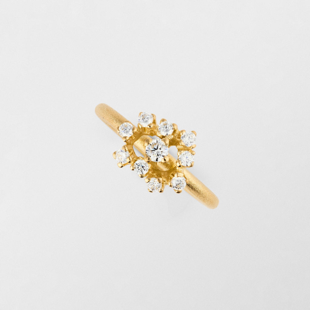 Frosty 18K Guld Ring m. Diamant