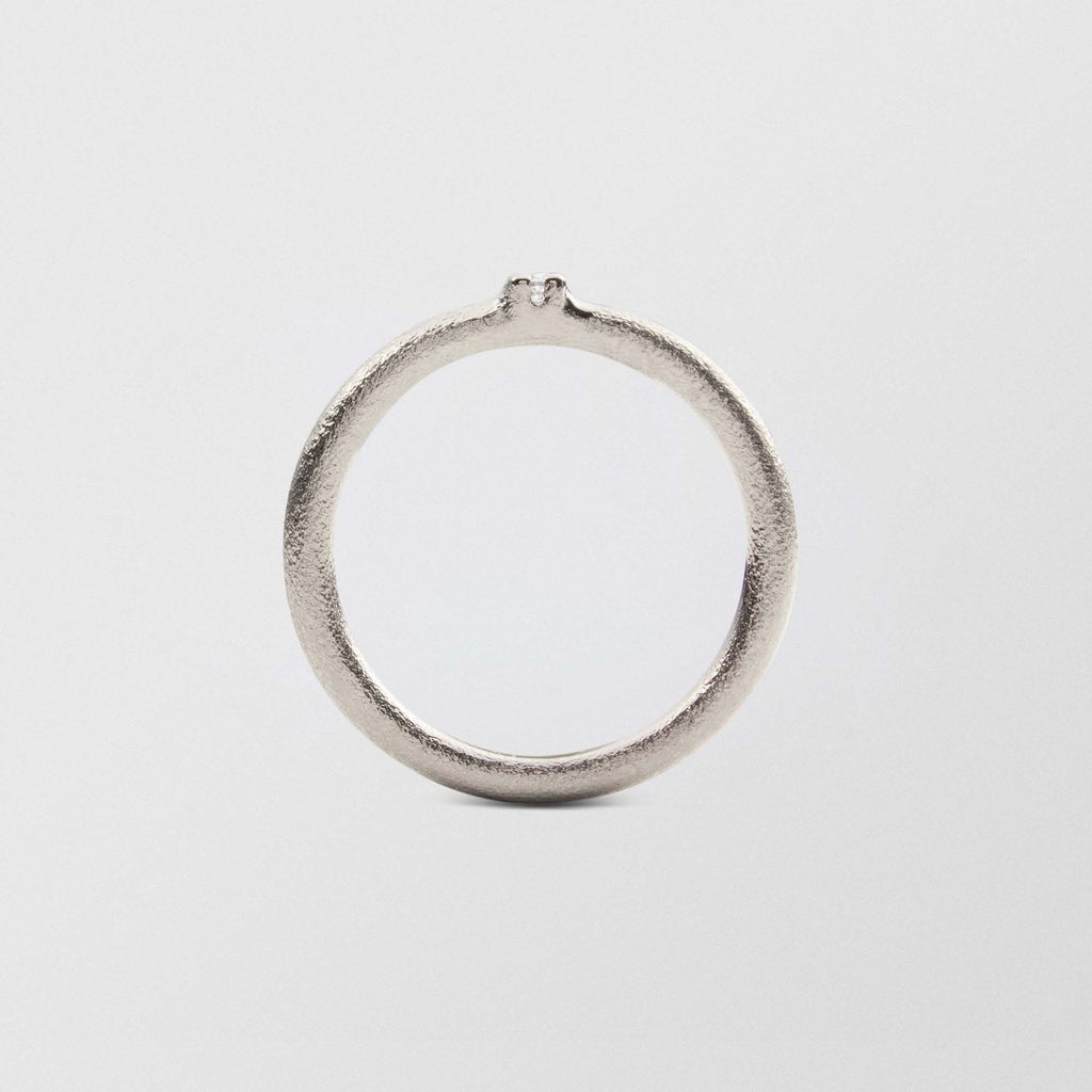 Frosty Solitaire 18K Whitegold Ring w. Diamond