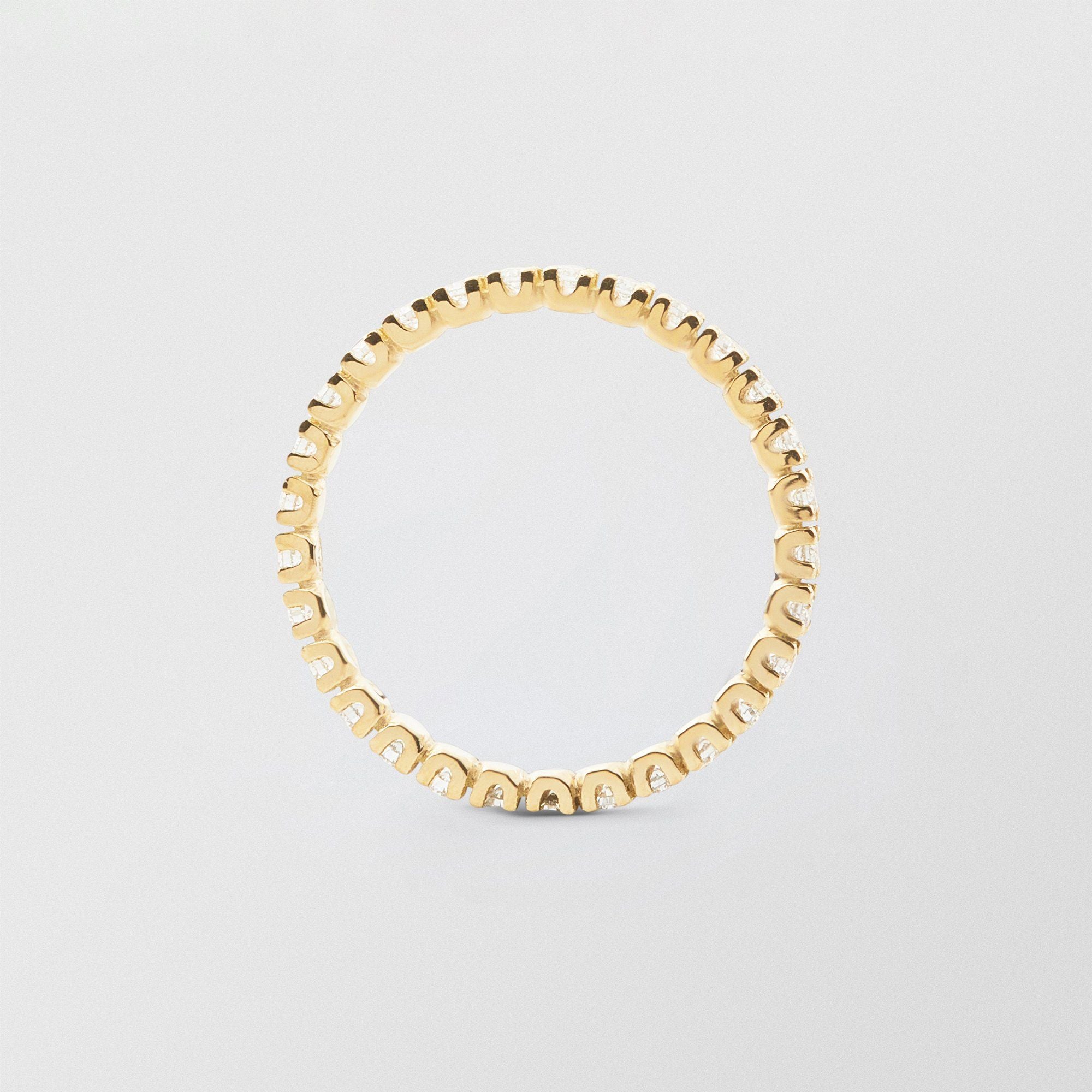 Soft Full Eternity 18K Gold Ring w. Diamonds