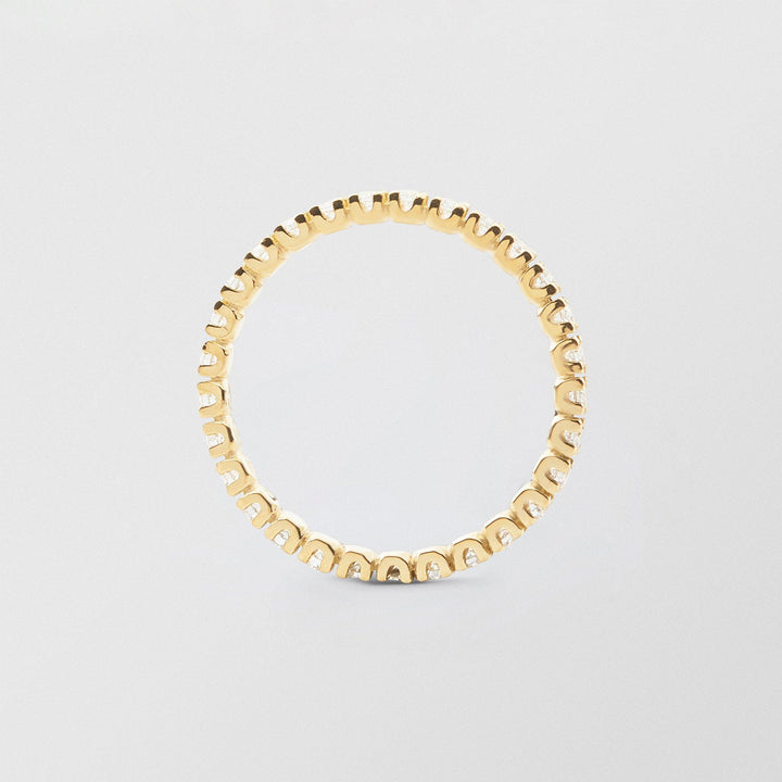 Soft Full Eternity 18K Gold Ring w. Diamonds