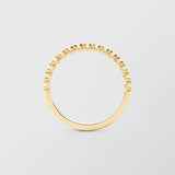 Soft Half Eternity 18K Gold Ring w. Diamonds