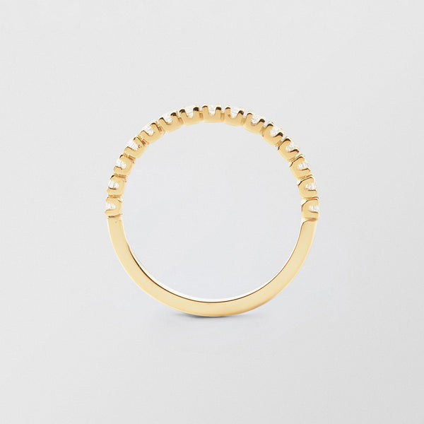 Soft Half Eternity 18K Gold Ring w. Diamonds