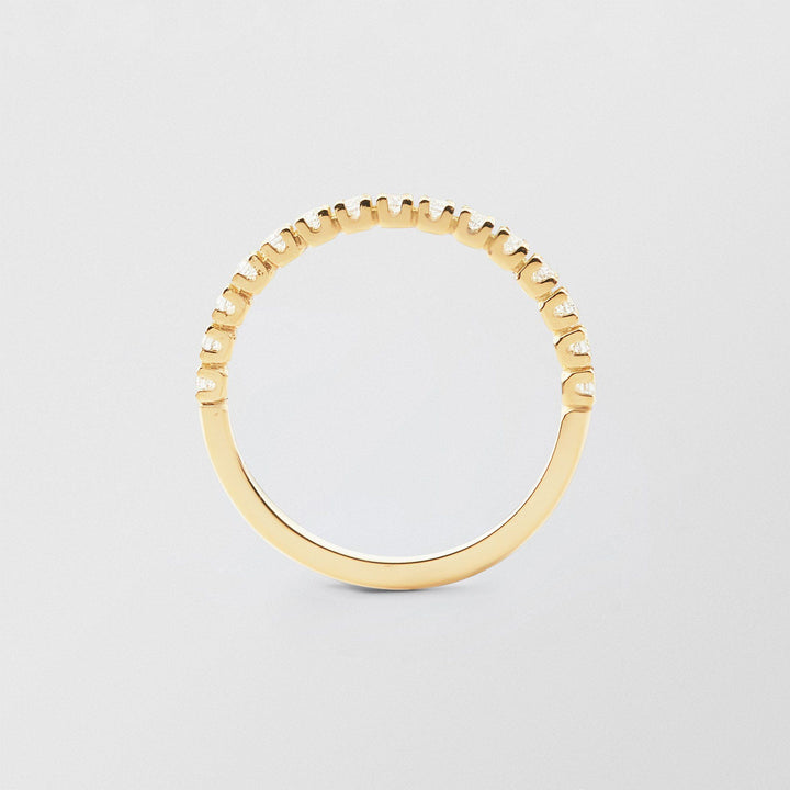 Soft Half Eternity 18K Gold Ring w. Diamonds