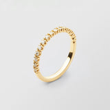 Soft Half Eternity 18K Gold Ring w. Diamonds